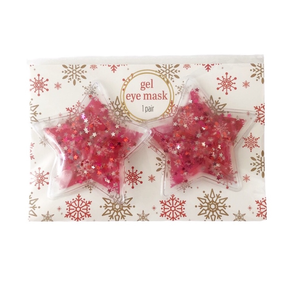Gel Eye Mask Red Glitter Stars Groovi Beauty